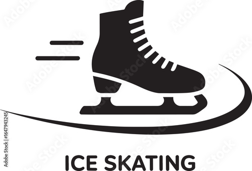Ice Skating Vector Illustration with Skate Design on Transparent Background