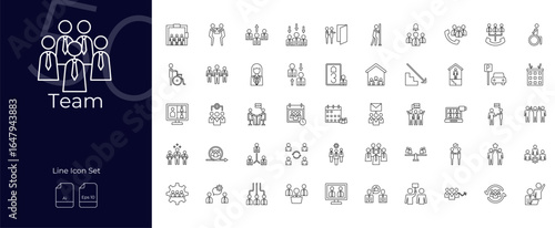 Team Line Editable Icons set. Vector illustration in modern thin line style of Team icons: teamwork, association, collaboration, etc