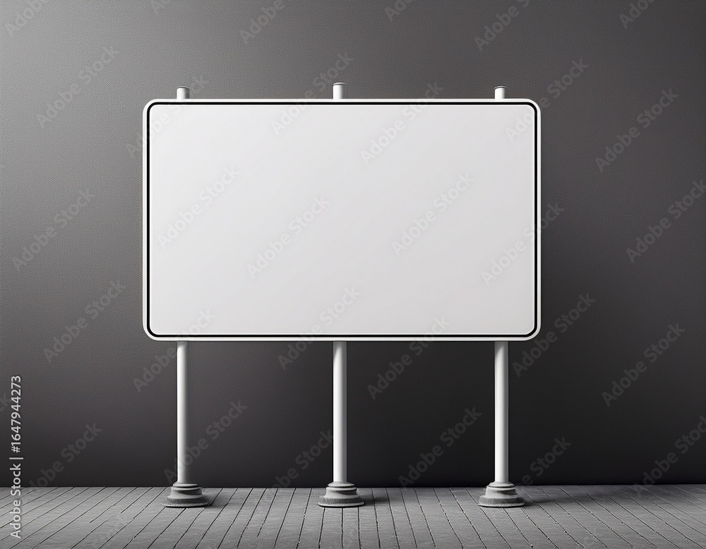 Obraz premium isolated blank white road sign on pole