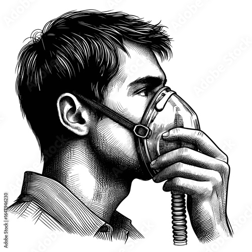 Man wearing oxygen mask