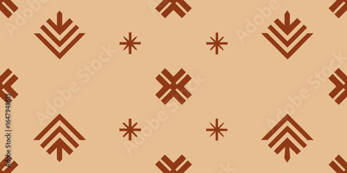 African mud cloth pattern monochrome beige seamless