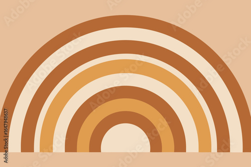 Concentric arch bands tone on tone beige seamless