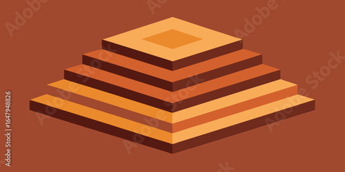Isometric Stacked Tiles Warm Mocha Palette Seamless