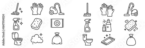 Cleaning tools and supplies arrayed for effective home maintenance and hygiene tasks