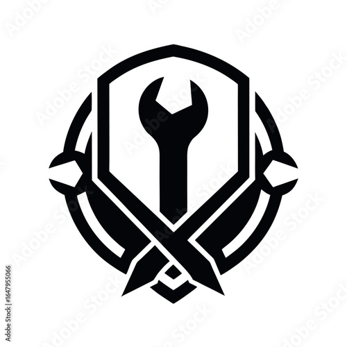 Wrench Black Silhouette Vector Icon