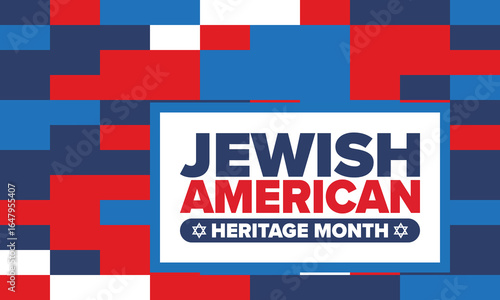 Jewish American Heritage Month. Celebrated annual in May. Jewish American contribution to the history United States. Star of David. Israel symbol. Poster, card, banner and background. Vector