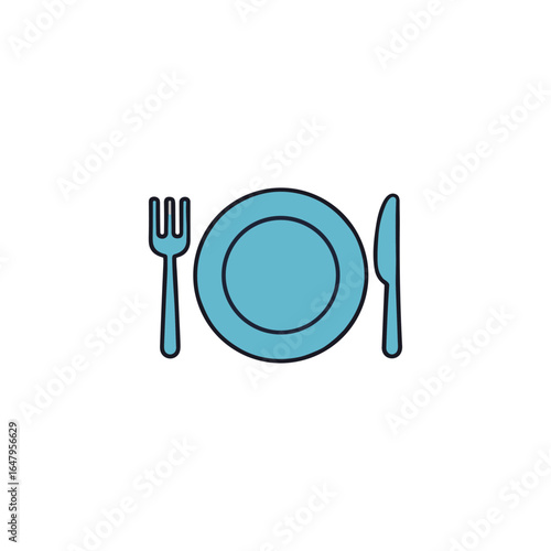 Dinner icon logo flat vector design