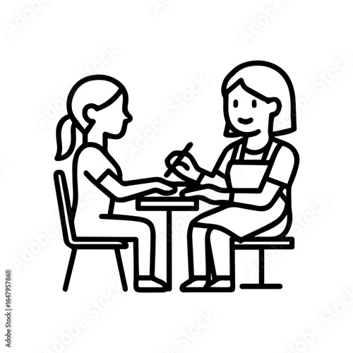 Line icon manicurist vector on white background
Vector line icon on white background