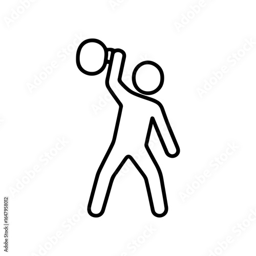 Line icon lifting weights vector on white background
Vector line icon on white background