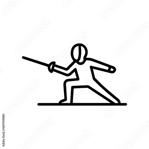 Line icon fencer vector on white background
Vector line icon on white background