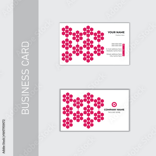 Simple set of business cards with floral elements.