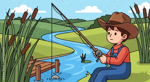 fisherman with fishing rod