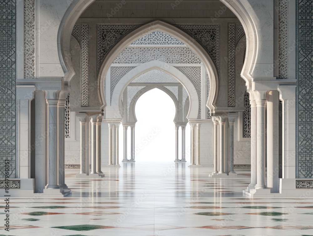 Obraz premium Elegant arched mosque interior