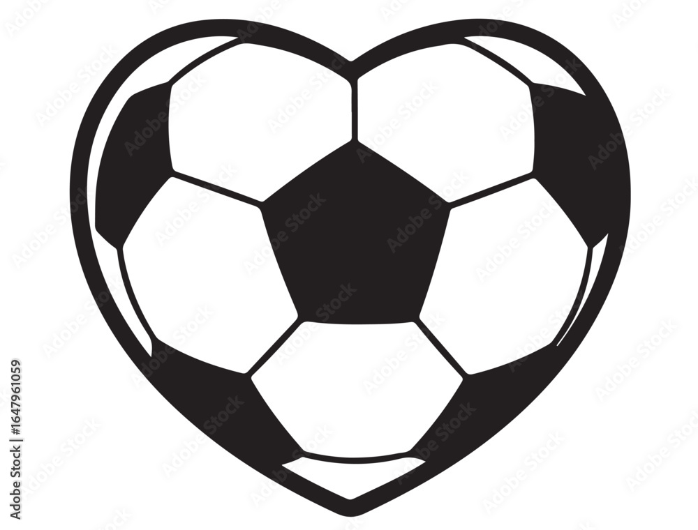 Fototapeta premium HEART SHAPE SOCCER BALL SILHOUETTE