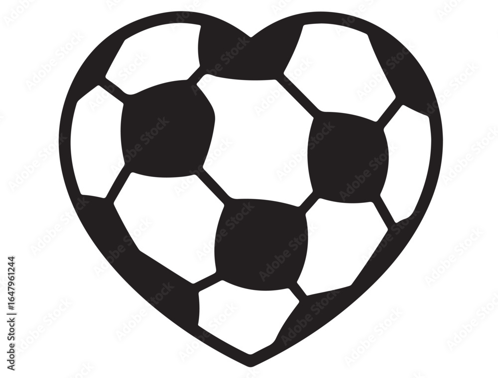 Obraz premium HEART SHAPE SOCCER BALL SILHOUETTE