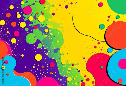 Vibrant, irregular shapes in a colorful, pop art style vector background, pop art, abstract