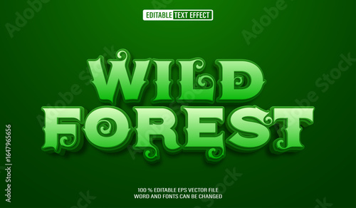 Fototapeta Naklejka Na Ścianę i Meble -  Editable 3d text style effect - Wild Forest text effect Template