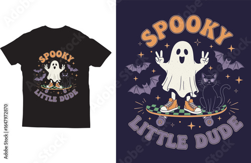 Spooky little dude cute ghost halloween t shirt design