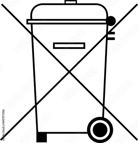 Do not throw in the trash. Do not throw in the regular household waste. Requires special disposal. Separate waste collection. Warning symbol. Marking on the packaging. Signs on the packaging.