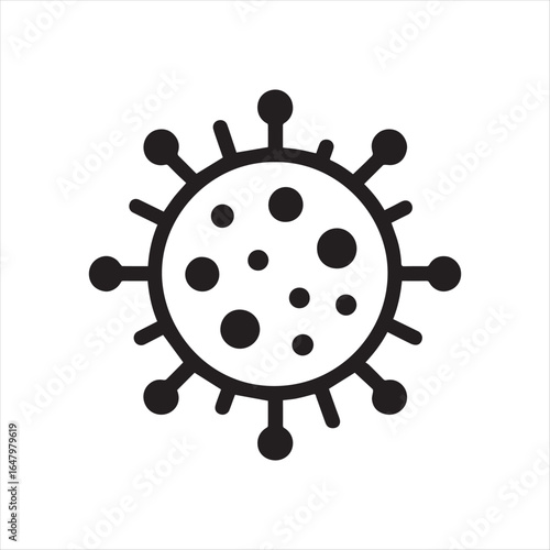 Depiction of a Virus or Bacteria Organism, with Spikes Emanating from its Surface, Representing Illness and Potential Viral Spread