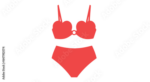 Red bikini swimsuit vector illustration fashion apparel