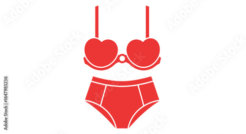 Red lingerie set vector illustration fashion apparel icon
