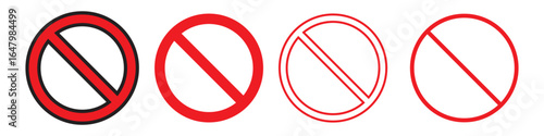 vector red circle prohibition sign.
