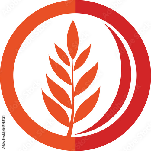 Glutenfree symbol in orange circle isolated on white background, representing dietary restriction