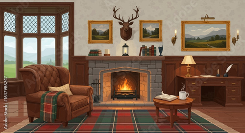 living room with fireplace