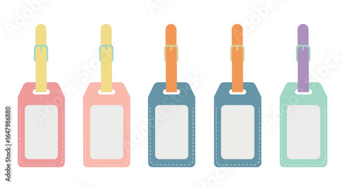 Colorful luggage tags vector illustration travel design