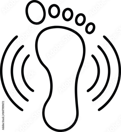 foot signal outline icon vector illustration
