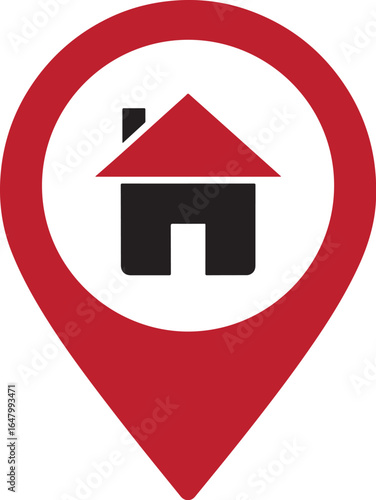 Red marker with a white dot on it, Location map icon vector, location Icon Clip art