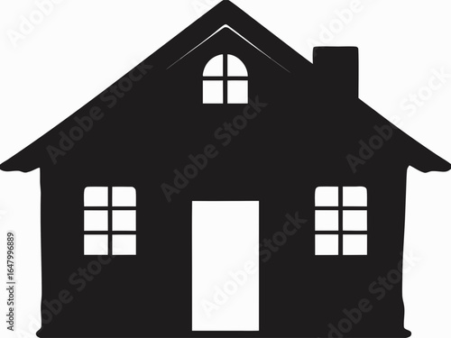 Simple silhouette of a classic house.
