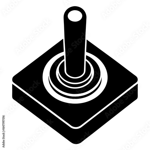 Retro video game joystick icon.
