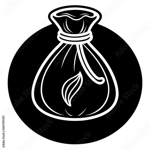 A simple, stylized bag of treasures.
