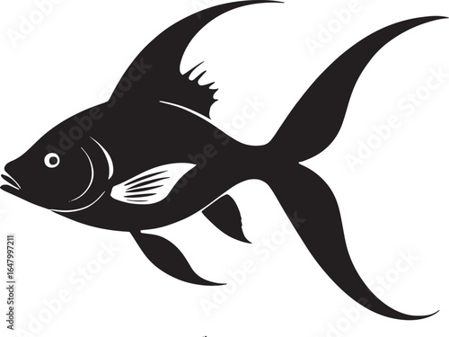 Fish silhouettes vector art illustration