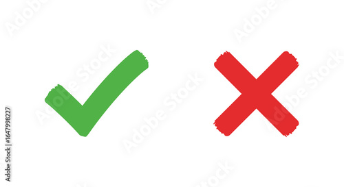 Green Checkmark and Red X Mark Icons