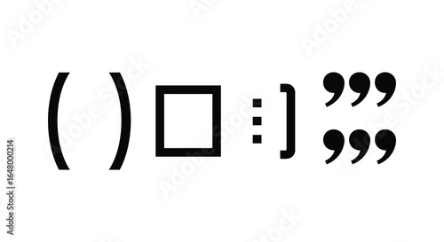 Abstract graphic design elements parentheses square brackets quotes