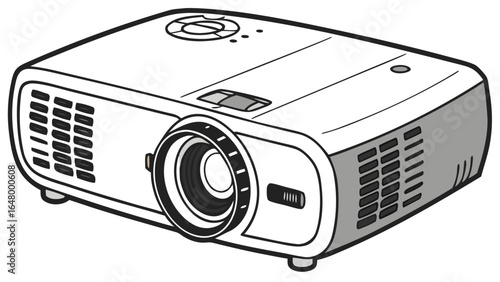 Multimedia Projector Isolated Vector Illustration on Transparent Background