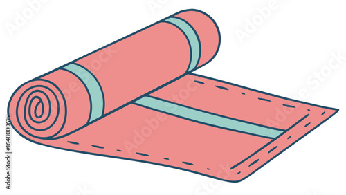 Yoga Mat Isolated Vector Illustration on Transparent Background