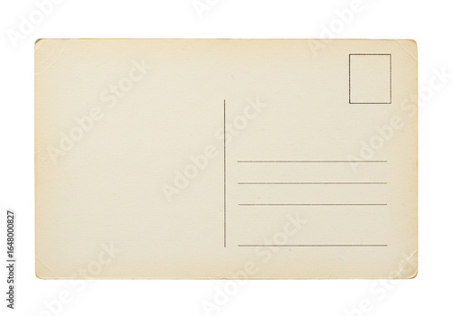 Aged blank postcard invitation template for creative communication