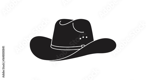 Classic Black Cowboy Hat Silhouette Illustration
