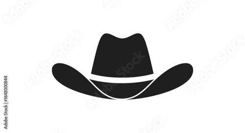 Simple Black Silhouette of a Classic Cowboy Hat