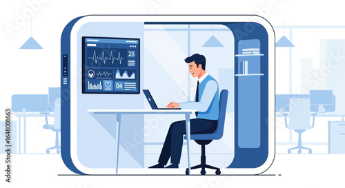 Remote health monitoring concept, professional using modern technology platform