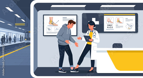 Subway clinic offers immediate care for commuter's ankle injury diagnosis