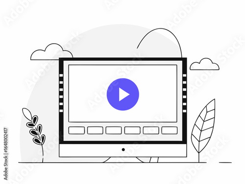 A video screen, playing a clip.
