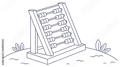 A vintage abacus, a tool for calculation.
