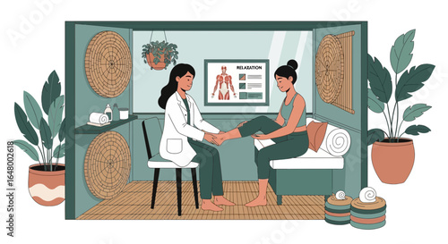 Therapeutic session, osteopathic treatment for patient wellbeing and health improvement