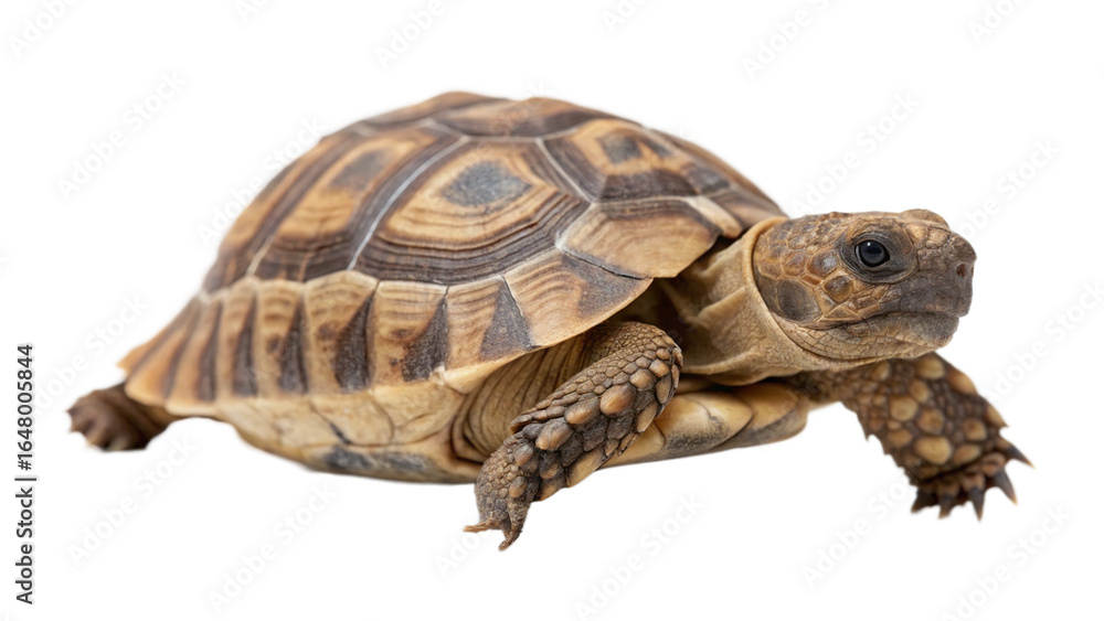 Obraz premium A greek tortoise isolated on white background as transparent PNG