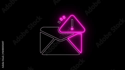 Wallpaper Mural Neon line Suspect emails alert spam virus message caution sign for notification on internet threat security. Harmful, junk mail and Trash, Spam email pop up warning icon. Torontodigital.ca
